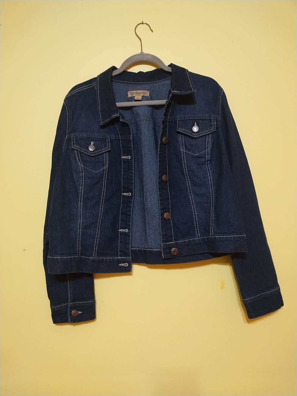Nine West Dark Blue Denim Trucker Jacket